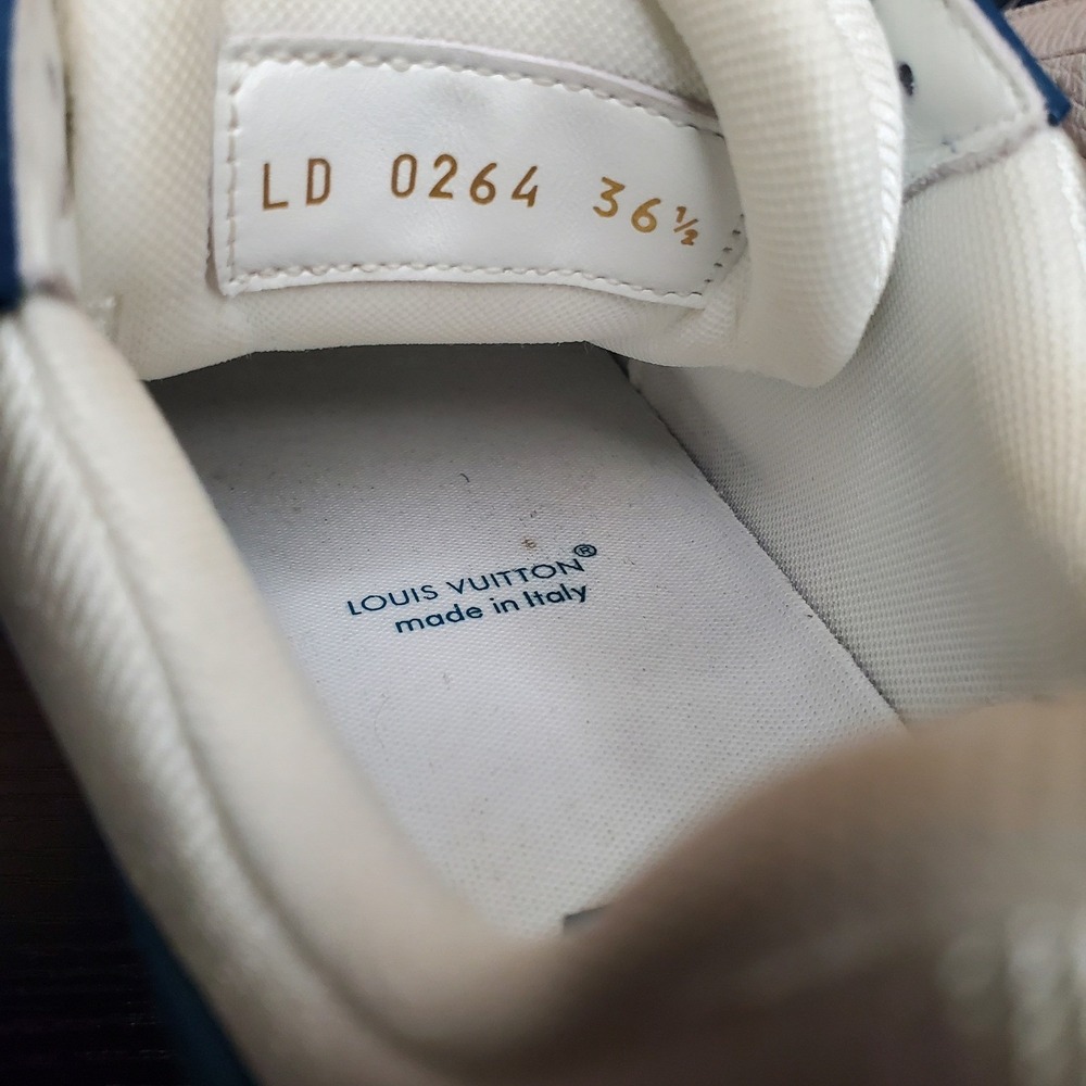 Louis Vuitton Trainer Sneaker Monogram Denim Blue White LD 0264 Size 36.5 - Picture 6 of 9